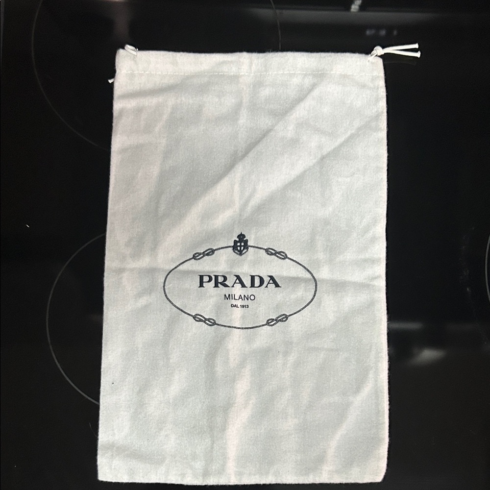 Prada Light white Logo Dust Bag